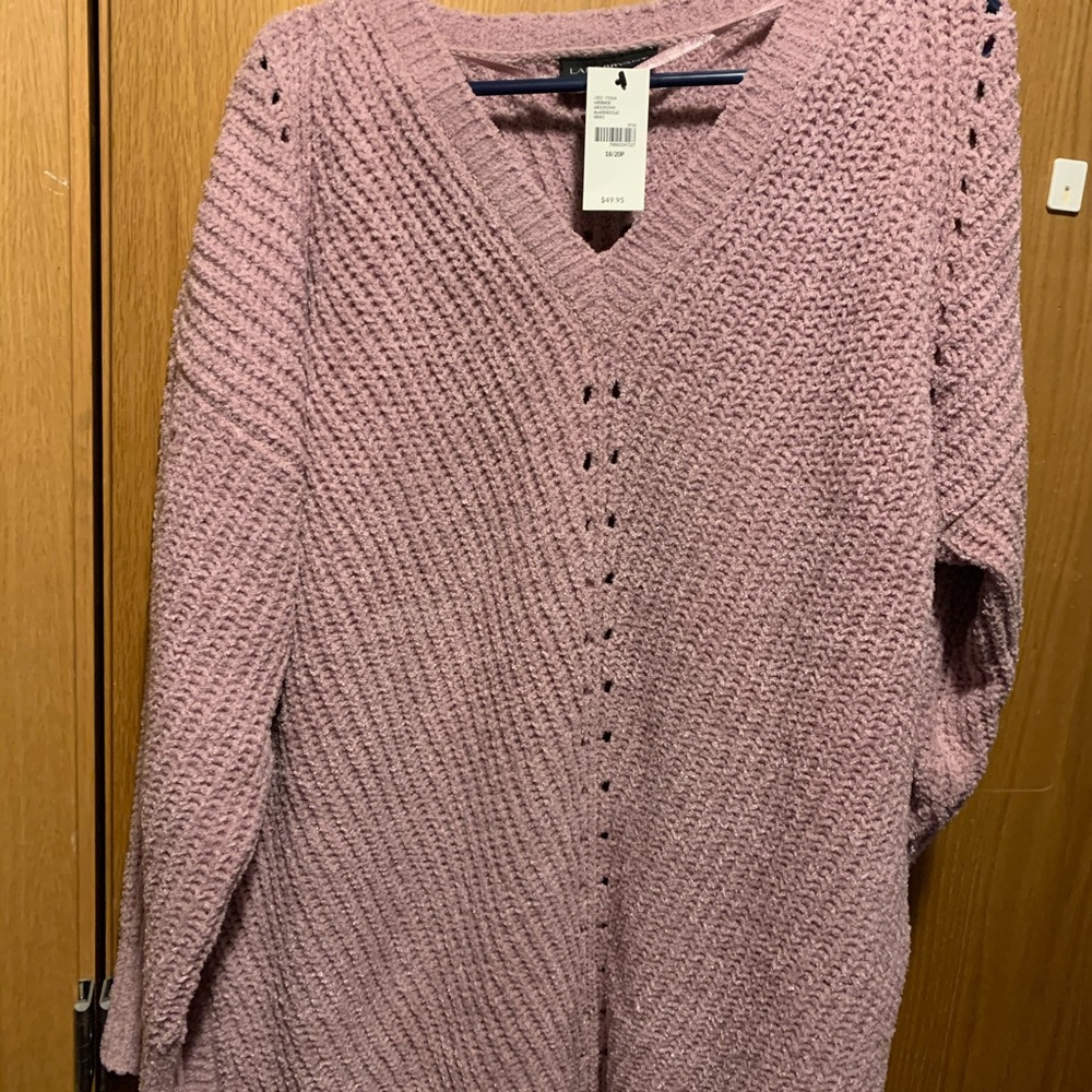 NWT Lane Bryant chenille v-neck sweater 18/20p